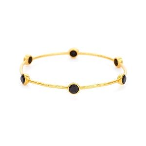 Julie Vos NWT Milano bangle with Onyx - 24k Gold